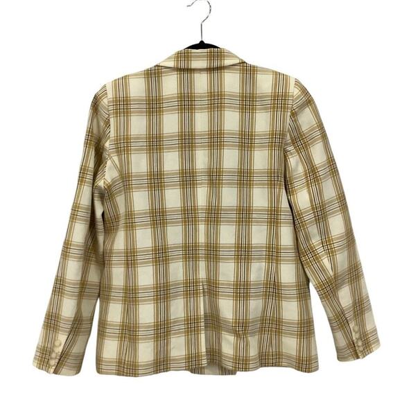 Sezane Christie Jacket Carreau Tile Plaid In Beige Ochre Bordeaux 38 US Size 6 - Picture 10 of 15